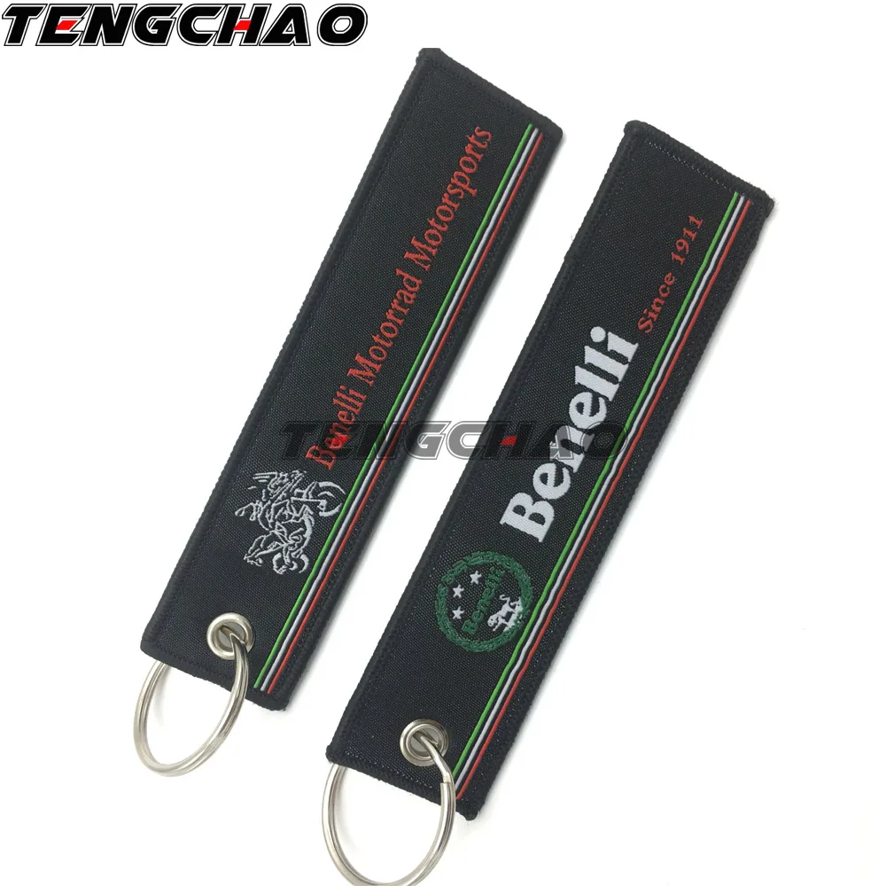 Модный брелок для ключей мотоцикла Benelli Тканое кольцо бирка ярлык цепь черный