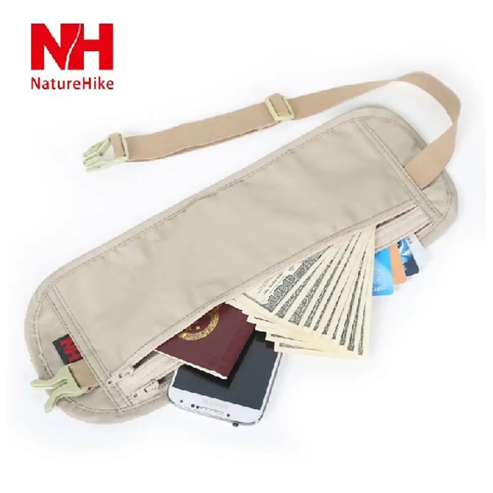 

Naturehike NH15Y005-B Money Belt Slim Waist Bag Fanny Pack Pouch Wallet for Travelling Hiking Running