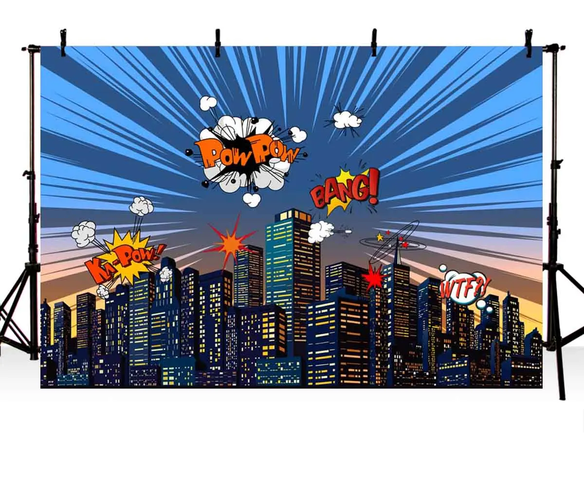Photography backdrops Colorful super hero building theme Modern birthday background for photo studio new design camera photocall
Photography backdrops Colorful super hero building theme Modern birthday background for photo studio new design camera photocall