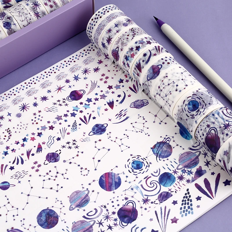 24 pcs/set Purple Planet Series Washi Tape set Decorative Adhesive Tape DIY Scrapbooking Sticker Label
24 pcs/set Purple Planet Series Washi Tape set Decorative Adhesive Tape DIY Scrapbooking Sticker Label