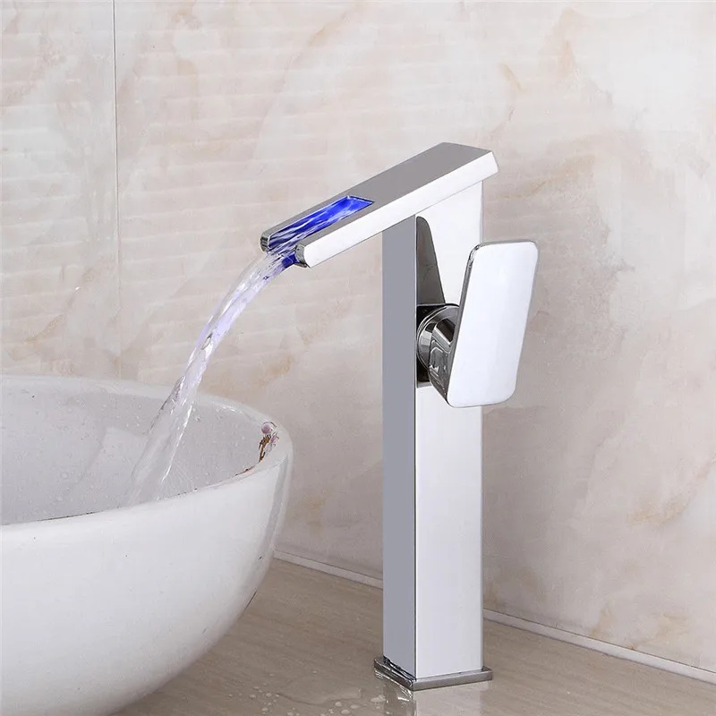 Basin Faucet LED Crane Chrome Brass New Modern Water Tap Bathroom Waterfall Faucet Sink Mixer Tap Cuenca Del Grifo Torneira
Basin Faucet LED Crane Chrome Brass New Modern Water Tap Bathroom Waterfall Faucet Sink Mixer Tap Cuenca Del Grifo Torneira