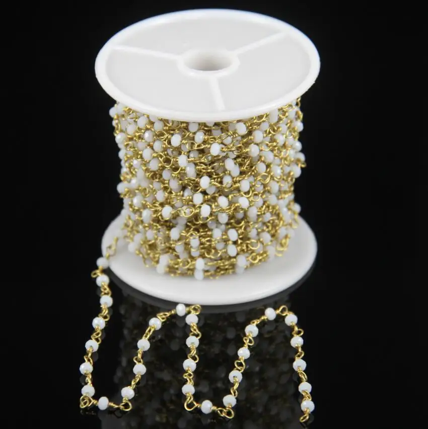Rosary Plated Gold Small White Glass Quartz Wire Wrapped ChainsJewelry Findings,Faceted Rondelle Beads Rosary Chains Bulk 2x3mm
Rosary Plated Gold Small White Glass Quartz Wire Wrapped ChainsJewelry Findings,Faceted Rondelle Beads Rosary Chains Bulk 2x3mm