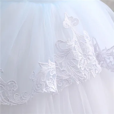 2018 Wedding Pageant Floor Length Half Sleeves Embroiered Pearls Flower Girl Dress Appliques