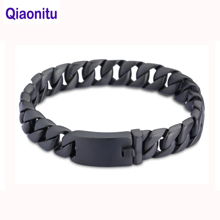 12mm Wide Men Black Curb Cuban Link Chain Bracelets Vintage 316L Stainless Steel Bracelet Bangle Punk Mens Boys Biker Jewelry
12mm Wide Men Black Curb Cuban Link Chain Bracelets Vintage 316L Stainless Steel Bracelet Bangle Punk Mens Boys Biker Jewelry
