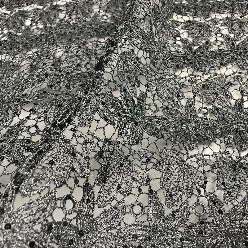 120CM Wide Black Gray Golden Thread Water Soluble Cut Out Lace Fabric for Wedding Evening Dress Coat L006
120CM Wide Black Gray Golden Thread Water Soluble Cut Out Lace Fabric for Wedding Evening Dress Coat L006
