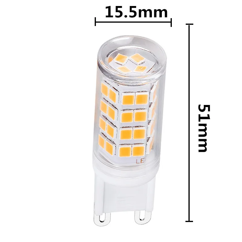 10pcs G9 LED Crystal Bulb 5w Replace 40W Halogen Bulb AC110V 220V G9 LED Chandelier Pendant Led Ceramic corn Bulb 52*2835SMD
10pcs G9 LED Crystal Bulb 5w Replace 40W Halogen Bulb AC110V 220V G9 LED Chandelier Pendant Led Ceramic corn Bulb 52*2835SMD