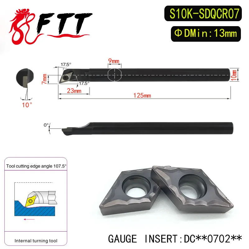 S10K-SDQCR07 95 Degrees Internal Turning Tool Holder For DCMT070204 DCMT070208 Insert Internal Boring Bar Lathe Machine
S10K-SDQCR07 95 Degrees Internal Turning Tool Holder For DCMT070204 DCMT070208 Insert Internal Boring Bar Lathe Machine