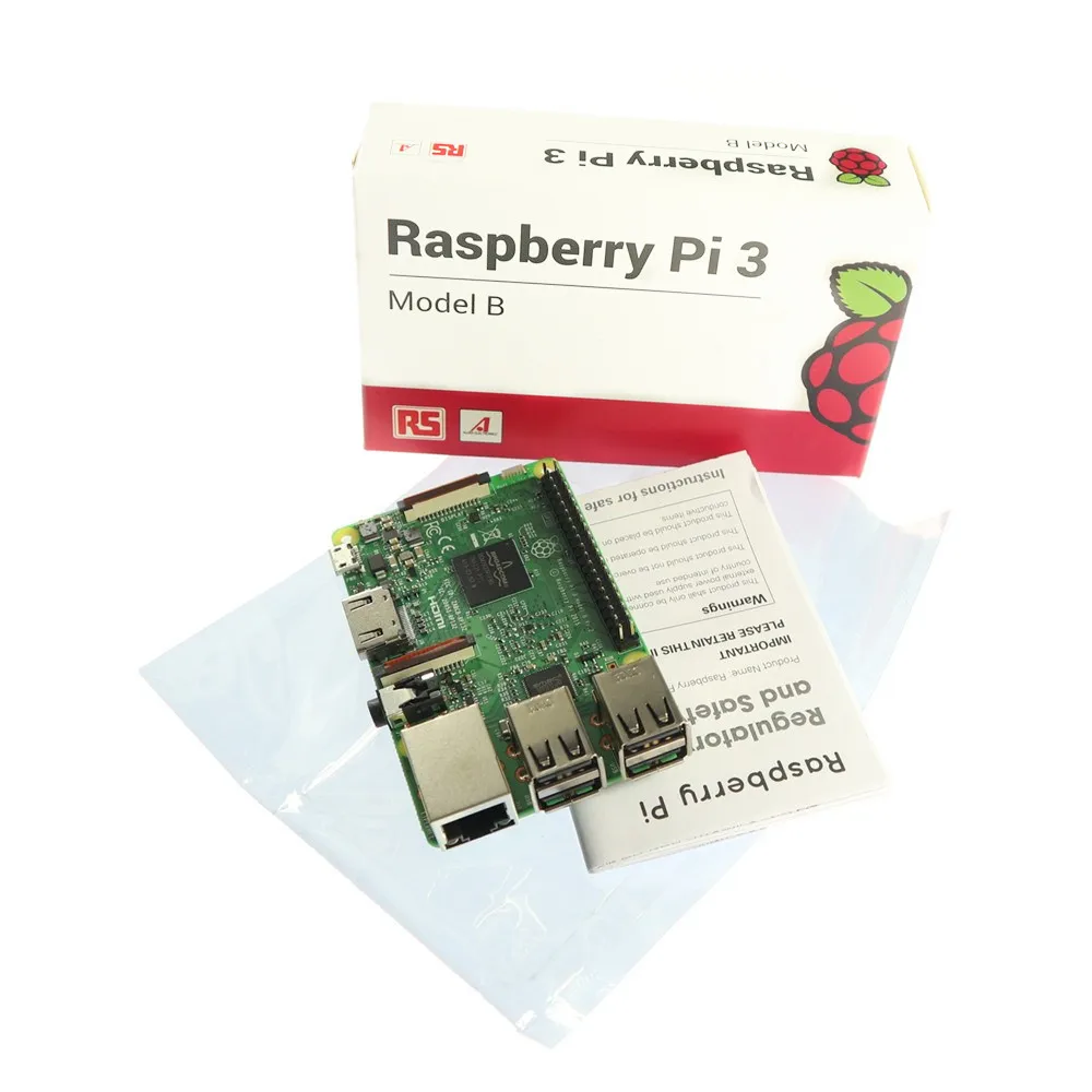 Плата RS Raspberry Pi 3 Model B 1 ГБ LPDDR2 BCM2837 четырехъядерный процессор Ras PI3 PI 3B Wi-Fi и Bluetooth |