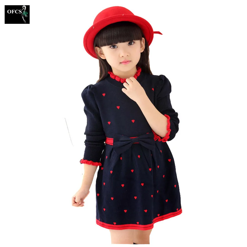 Printing Dress Children's Sweet Bow Wool Knitting Dress Girls Round Collar Long Sleeve Knitting Dresses Kids Fashion Love Heard
Printing Dress Children's Sweet Bow Wool Knitting Dress Girls Round Collar Long Sleeve Knitting Dresses Kids Fashion Love Heard