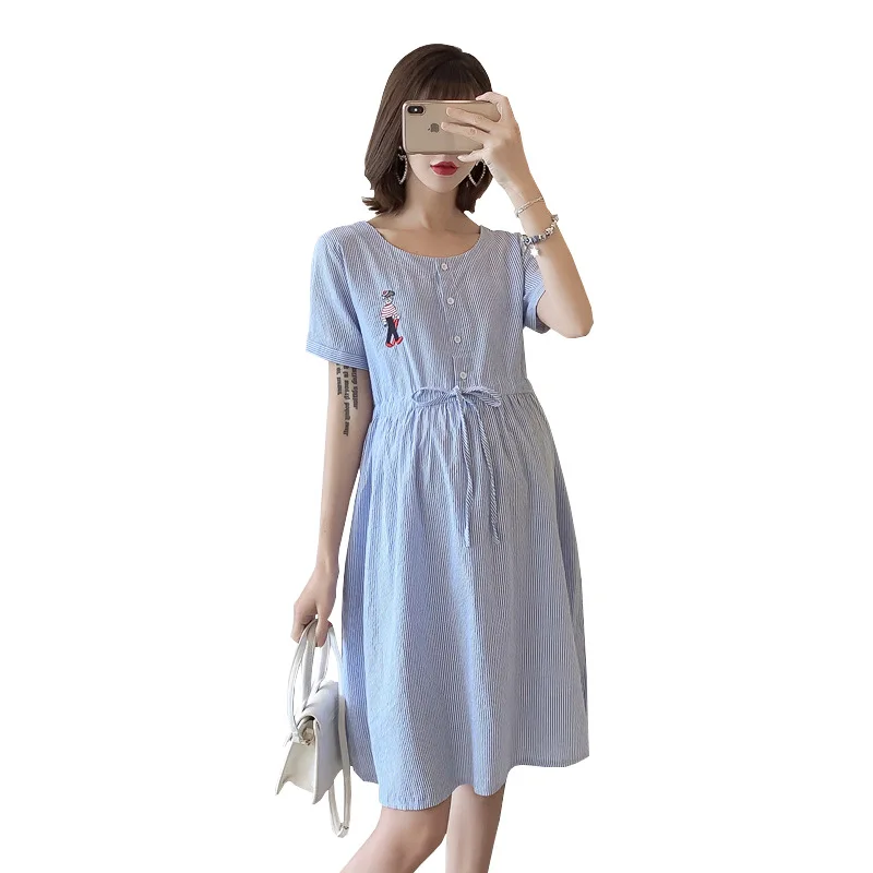 Cotton Stripe Maternity Dress Pregnancy Clothes Nursing Dress Pregnant Women Lady Vestidos New Summer Breastfeeding Dress
Cotton Stripe Maternity Dress Pregnancy Clothes Nursing Dress Pregnant Women Lady Vestidos New Summer Breastfeeding Dress