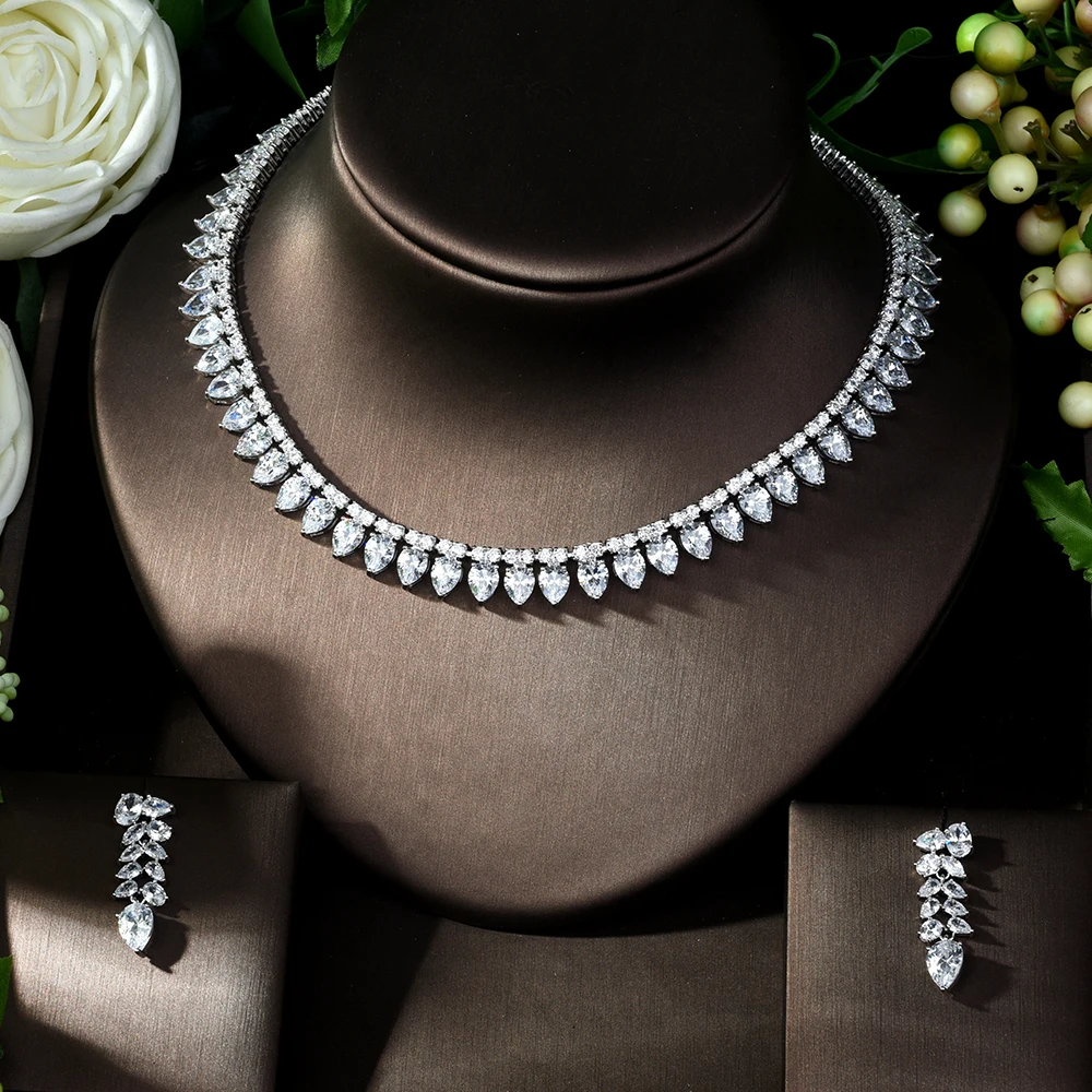 HIBRIDE Brilliant Cubic Zircon Party Costume Necklace Earrings Wedding Bridal Jewelry Sets Dress Accessories Bijoux Femme N-1012
HIBRIDE Brilliant Cubic Zircon Party Costume Necklace Earrings Wedding Bridal Jewelry Sets Dress Accessories Bijoux Femme N-1012