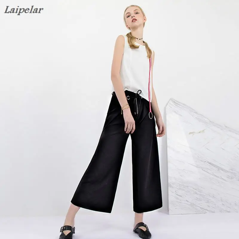 Laipelar casual Female high waist wide leg pants New lady spring summer black wide leg pants women nine points pant QQ173
Laipelar casual Female high waist wide leg pants New lady spring summer black wide leg pants women nine points pant QQ173