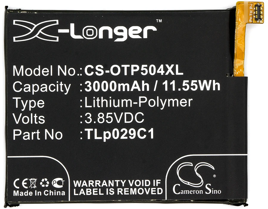 Аккумулятор Cameron Sino TLp029C1 3000 мА · ч, для Alcatel A30 Fierce,A30 Plus, OT-5049S, OT-5049W, OT-5049Z, OT-5049W, для T-Mobile, Revvl
Аккумулятор Cameron Sino TLp029C1 3000 мА · ч, для Alcatel A30 Fierce,A30 Plus, OT-5049S, OT-5049W, OT-5049Z, OT-5049W, для T-Mobile, Revvl