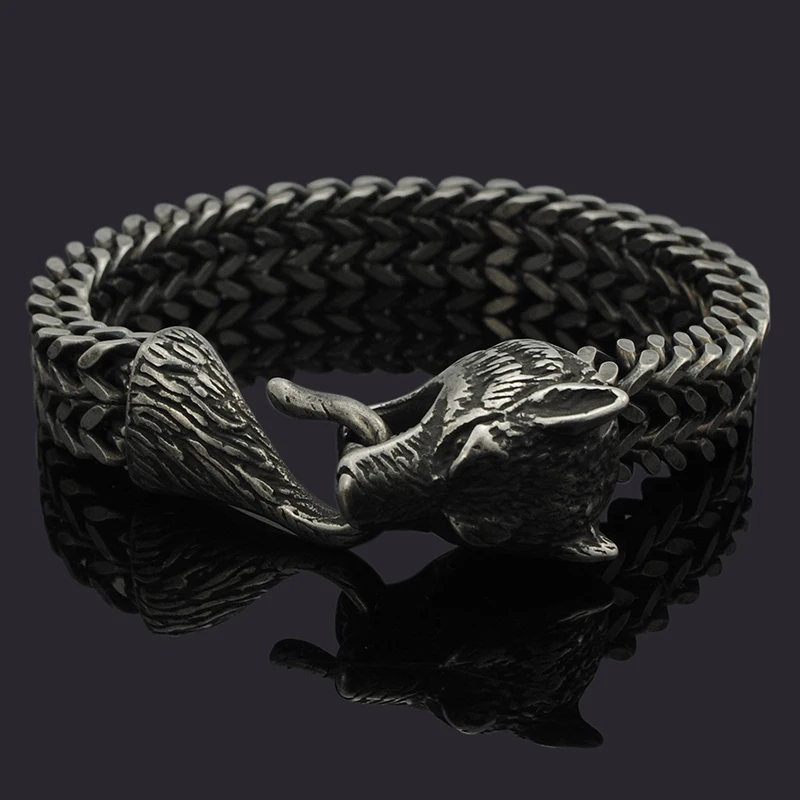 Dolaime Vintage Men Stainless Steel Jewelry Punk Popular Animal Tiger head Chain Bracelet ,Top Selling GB676
Dolaime Vintage Men Stainless Steel Jewelry Punk Popular Animal Tiger head Chain Bracelet ,Top Selling GB676