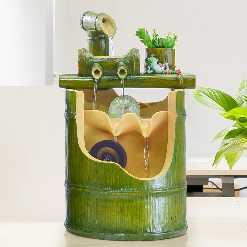 110/220V Resin Bamboo Feng Shui Water Fountain Handmade Brief Crafts Office Desktop Modern Decoration Sent Friend Humidification
110/220V Resin Bamboo Feng Shui Water Fountain Handmade Brief Crafts Office Desktop Modern Decoration Sent Friend Humidification
