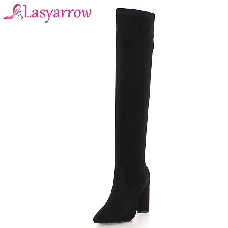 Lasyarrow Chunky High Heels Women's SHoes Autumn Winter Thigh High Long Boots Zipper Botas Feminina Thick Heel Pointed Shoe F424
Lasyarrow Chunky High Heels Women's SHoes Autumn Winter Thigh High Long Boots Zipper Botas Feminina Thick Heel Pointed Shoe F424