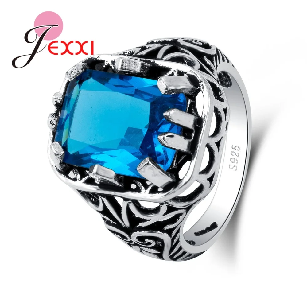 Vintage Women Female Party Jewelry 925 Sterling Silver Geometric Lace Ring With Clear Bule Crystal Wholesale
Vintage Women Female Party Jewelry 925 Sterling Silver Geometric Lace Ring With Clear Bule Crystal Wholesale