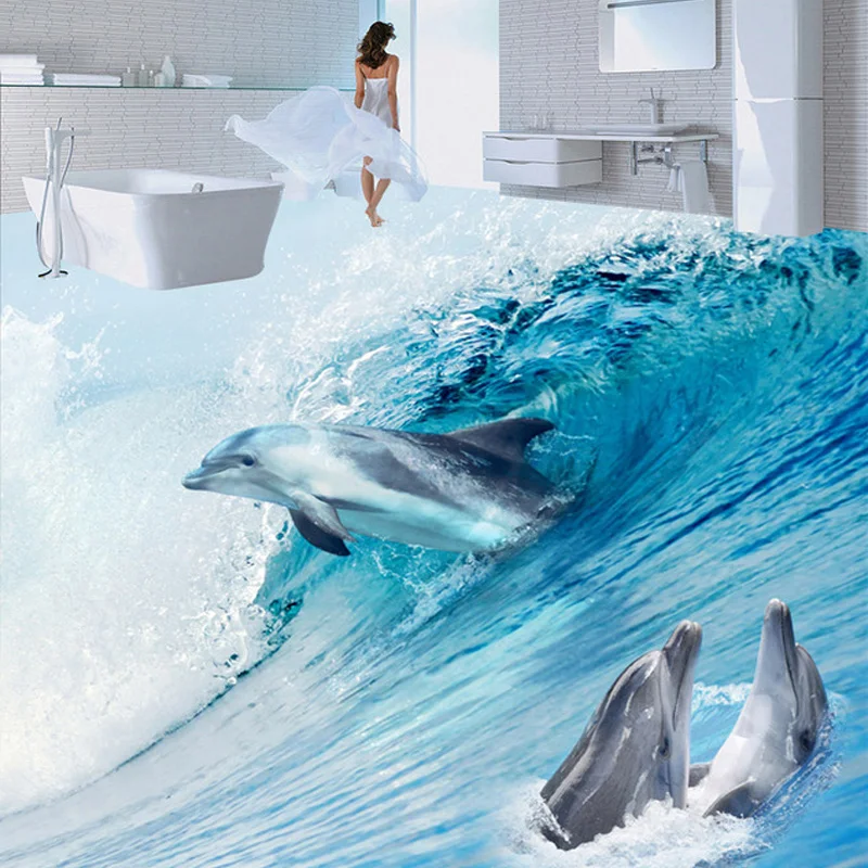 Custom Photo Flooring Wallpaper 3D Stereo Dolphin Marine World Bathroom Living Room Floor Painting Self-adhesive Mural Wallpaper
Custom Photo Flooring Wallpaper 3D Stereo Dolphin Marine World Bathroom Living Room Floor Painting Self-adhesive Mural Wallpaper