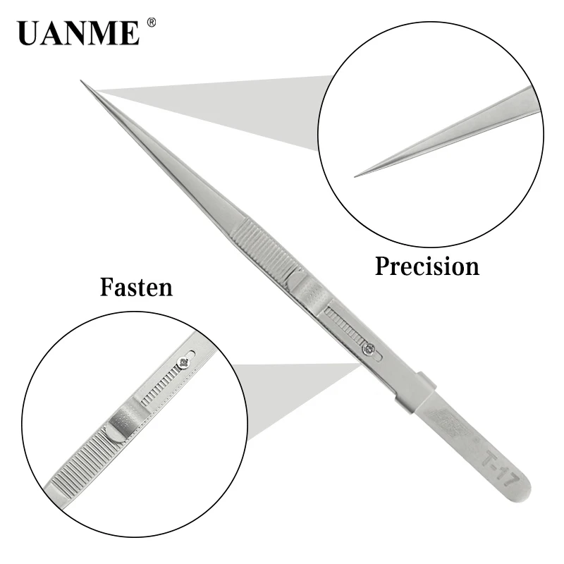 

UANME 165mm Precision Adjustable Slide Lock Tweezers Anti Static for Jewelry Electronic Components Holding Tightly Repair Tools