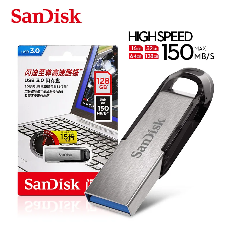 SanDisk USB флеш накопитель 16 ГБ 32 64 Гб 128 г 256 CZ73 150 МБ/с./с 3 0 Ультра чутье memoria stick Drive disco