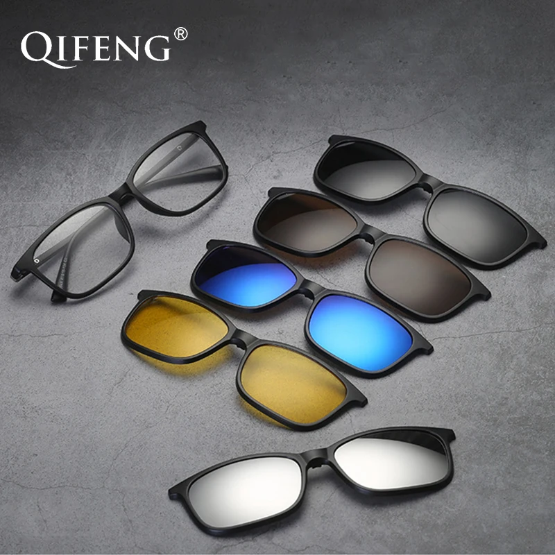 Optical Spectacle Frame Men Women Spring Hinge TR90 With 5 Clip On Sunglasses Polarized Magnetic Glasses Eyeglasses QF124
Optical Spectacle Frame Men Women Spring Hinge TR90 With 5 Clip On Sunglasses Polarized Magnetic Glasses Eyeglasses QF124