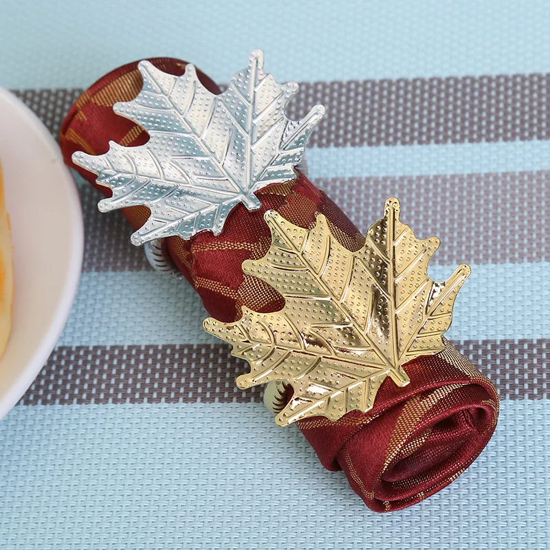10/PCS creative metal leaf napkin buckle gold maple leaf napkin ring silver napkin ring mouth cloth ring
10/PCS creative metal leaf napkin buckle gold maple leaf napkin ring silver napkin ring mouth cloth ring