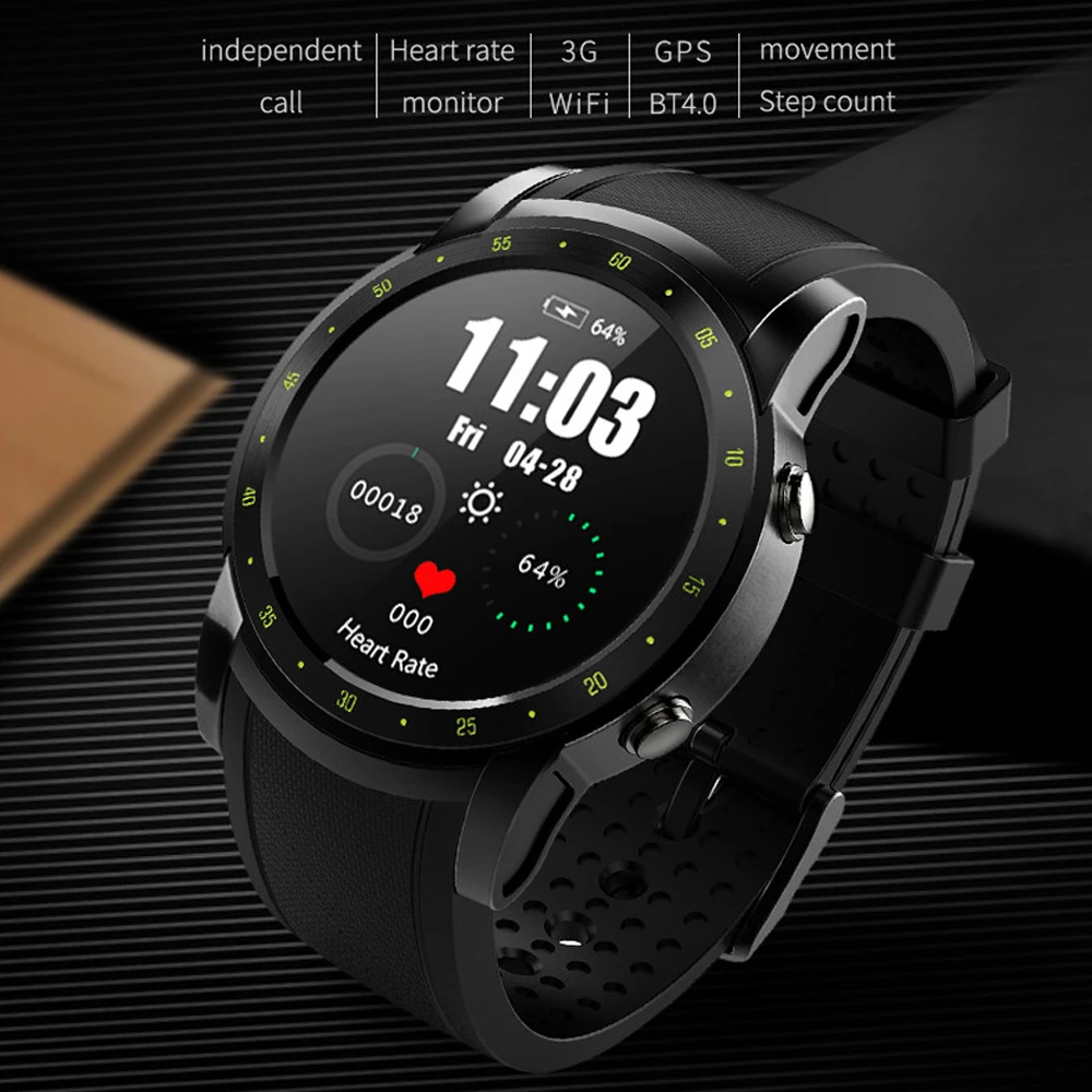 Мужские Смарт часы HW1 с GPS спортивные наручные SIM картой пульсометр фитнес трекер