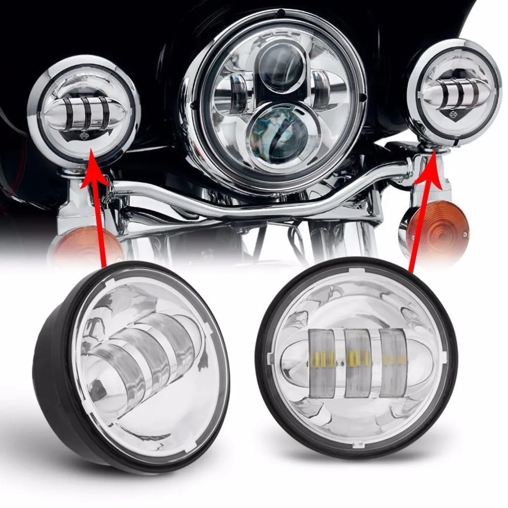 Dot Appoved Chrome 7 inch LED Headlight 4.5'' Matching Passing Lamps for Road King Steet Glide Ultra Classic with braket Ring
Dot Appoved Chrome 7 inch LED Headlight 4.5'' Matching Passing Lamps for Road King Steet Glide Ultra Classic with braket Ring