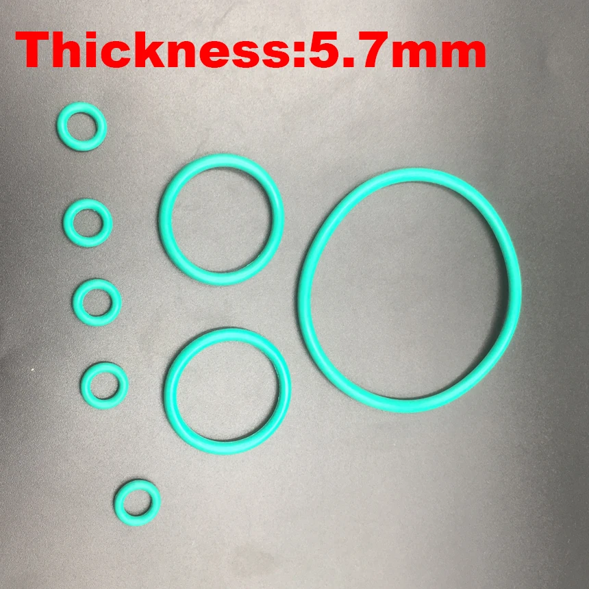 

1pc 130x5.7 130*5.7 135x5.7 135*5.7 OD*Thickness Green Fluoro FKM Fluorine Rubber O-Ring Grommet Washer Oil Seal O Ring Gasket