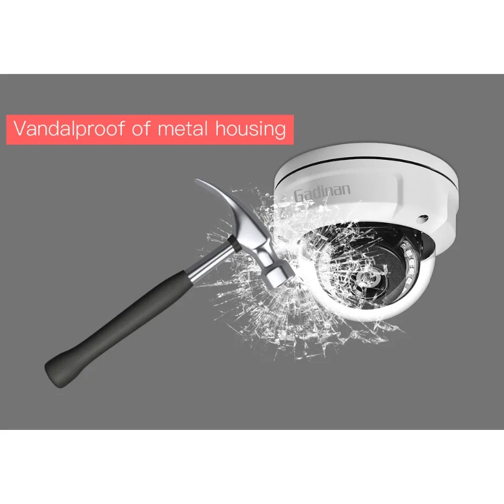 GADINAN H.265 3MP 2MP 1080P IP Camera Dome P2P Security Camera Vandalproof Alarm Email Night Vision Network
GADINAN H.265 3MP 2MP 1080P IP Camera Dome P2P Security Camera Vandalproof Alarm Email Night Vision Network
