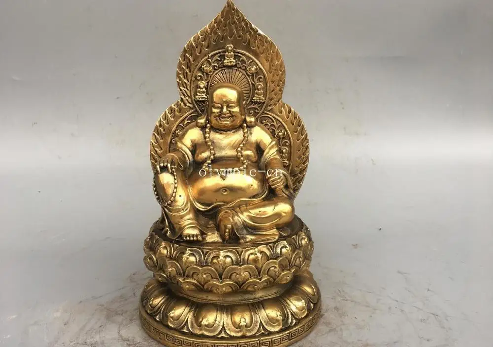 11'' copper brass carved lotus throne buddhism lucky wealth Maitreya Bodhisattv
11'' copper brass carved lotus throne buddhism lucky wealth Maitreya Bodhisattv