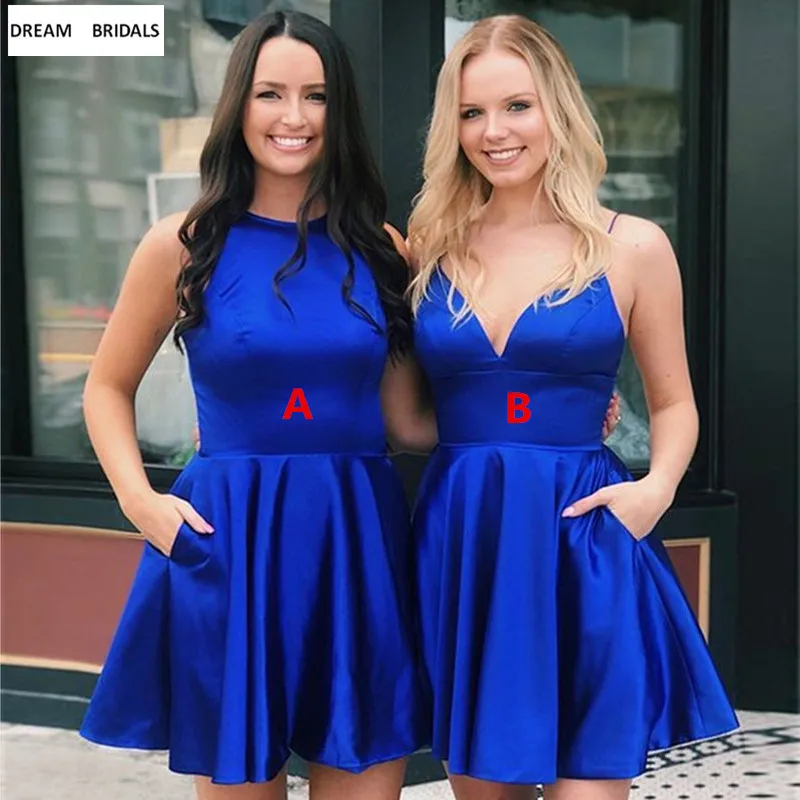2019 Royal Blue Short Bridesmaid Dresses Sexy V-Neck Wedding Party Gowns Cheap Backless Maid Of Honor Dress
2019 Royal Blue Short Bridesmaid Dresses Sexy V-Neck Wedding Party Gowns Cheap Backless Maid Of Honor Dress