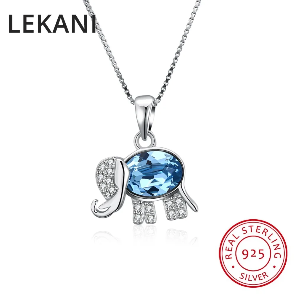 LEKANI Настоящее Серебро S925 пробы Изящные Ювелирные украшения кристаллы от SWAROVSKI