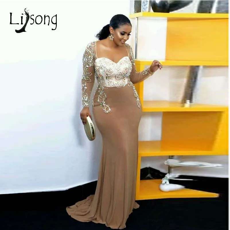 2019 Elegant African Crystal Mermaid Evening Dresses 2019 See Thru Full Sleeves Beaded Prom Gowns Robe De Soiree
2019 Elegant African Crystal Mermaid Evening Dresses 2019 See Thru Full Sleeves Beaded Prom Gowns Robe De Soiree