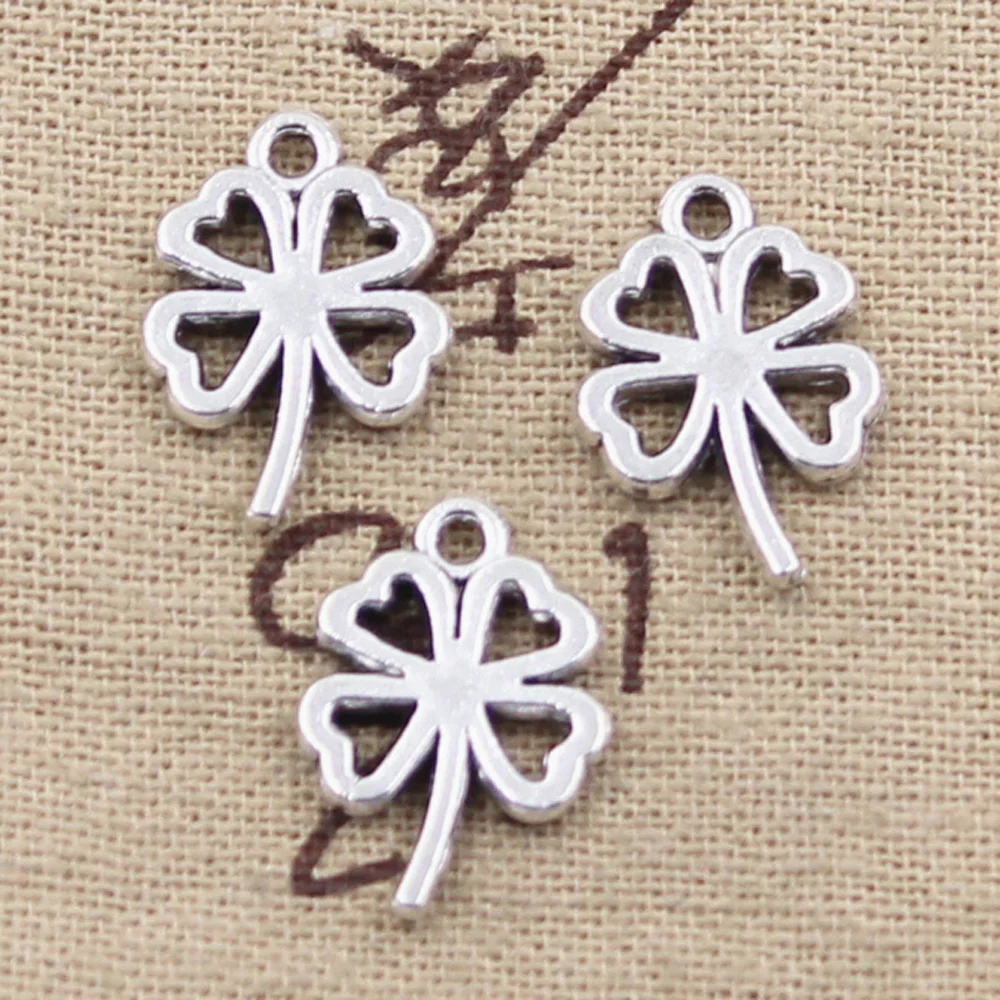 15pcs Charms Lucky Irish Four Leaf Clover 18x12mm Antique Making Pendant fit,Vintage Tibetan Silver color,DIY Handmade Jewelry
15pcs Charms Lucky Irish Four Leaf Clover 18x12mm Antique Making Pendant fit,Vintage Tibetan Silver color,DIY Handmade Jewelry