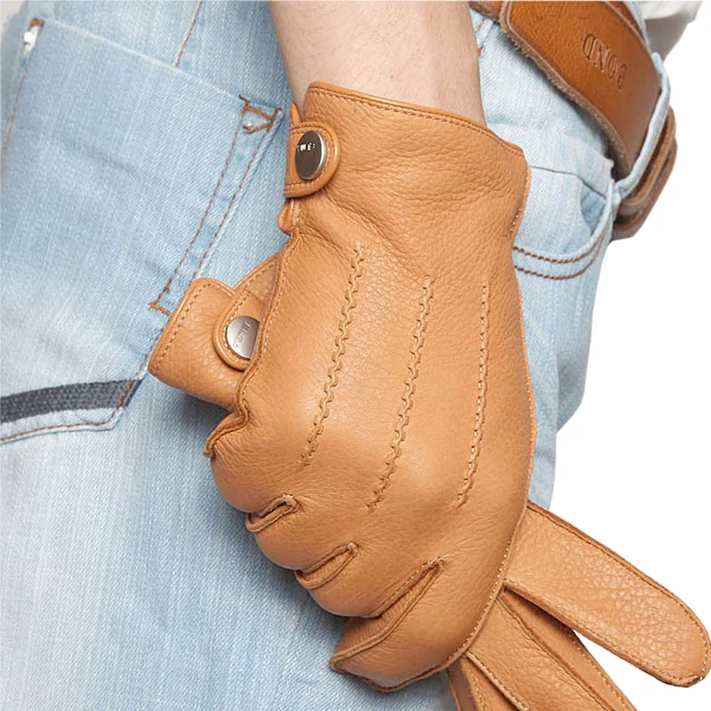 High Quality Men Deerskin Gloves Full-Finger Geuine Leather Driving Gloves Autumn Winter Warm Cashmere Knitted Lined EM012WR
High Quality Men Deerskin Gloves Full-Finger Geuine Leather Driving Gloves Autumn Winter Warm Cashmere Knitted Lined EM012WR