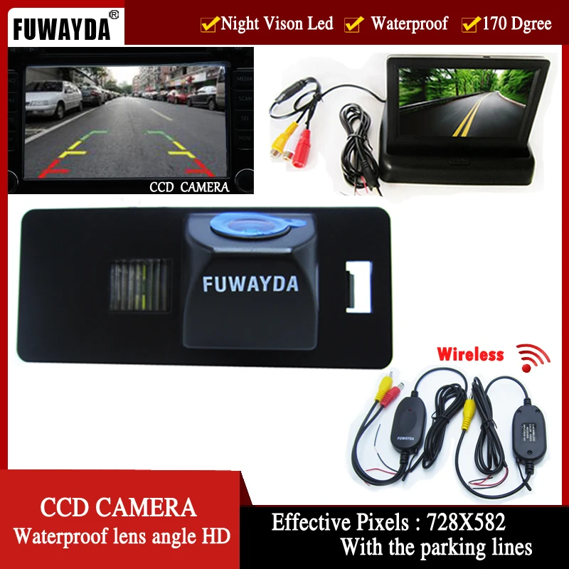 FUWAYDA Wireless CCD Car rearview camera for AUDI A1/A4 (B8)/A5 S5 Q5 TT /VW PASSAT R36 5D with foldable 4.3Inch LCD TFT Monitor
FUWAYDA Wireless CCD Car rearview camera for AUDI A1/A4 (B8)/A5 S5 Q5 TT /VW PASSAT R36 5D with foldable 4.3Inch LCD TFT Monitor