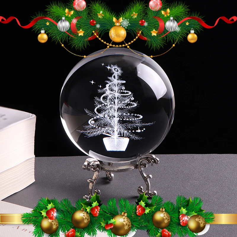 80 mm Crystal Ball 3D Laser Engraved Miniature Christmas Tree Glass Sphere Christmas Decorations for Home New Year Gifts
80 mm Crystal Ball 3D Laser Engraved Miniature Christmas Tree Glass Sphere Christmas Decorations for Home New Year Gifts