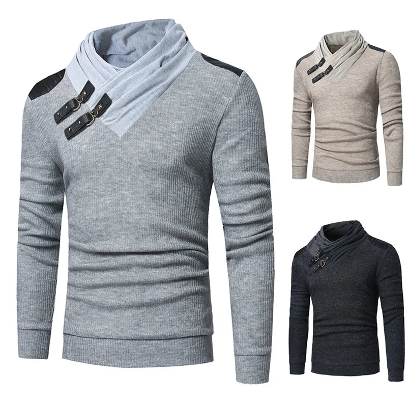 New men's fashion pure color mound leather buckle together long sleeve knit unlined upper garment of cultivate one's morality
New men's fashion pure color mound leather buckle together long sleeve knit unlined upper garment of cultivate one's morality