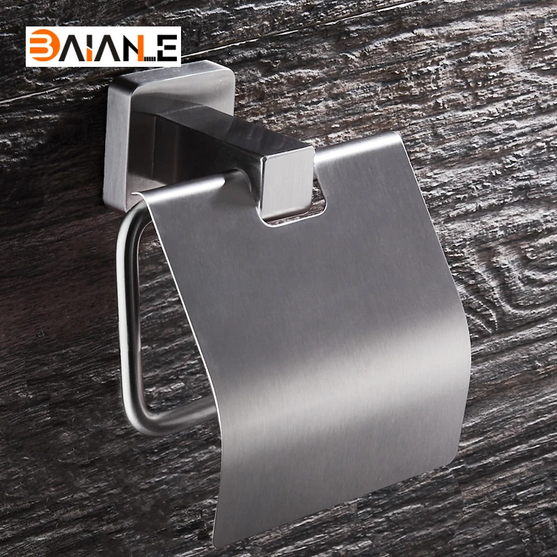 Stainless steel Cover Toilet Paper Holder Brushed Roll Paper Hanger with Cover Modern Bathroom Product Wall Mount
Stainless steel Cover Toilet Paper Holder Brushed Roll Paper Hanger with Cover Modern Bathroom Product Wall Mount