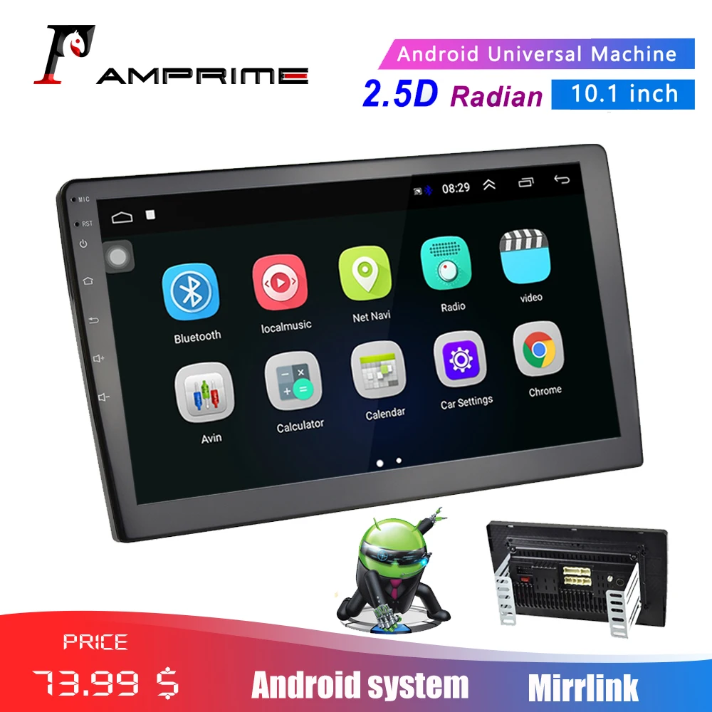 AMPrime 10 1 "Android автомобильный мультимедийный плеер 2 din стерео радио Bluetooth wifi Аудио