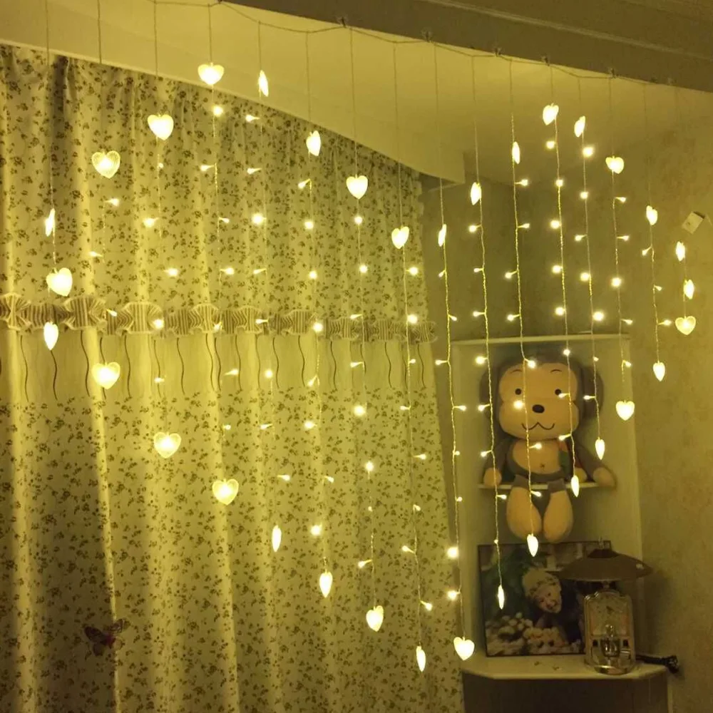2.5x2M 128 LED Starry Heart Shape LED Christmas Fairy LED String Light Wedding Love Icicle Curtain Fairy Light Holiday Garland
2.5x2M 128 LED Starry Heart Shape LED Christmas Fairy LED String Light Wedding Love Icicle Curtain Fairy Light Holiday Garland