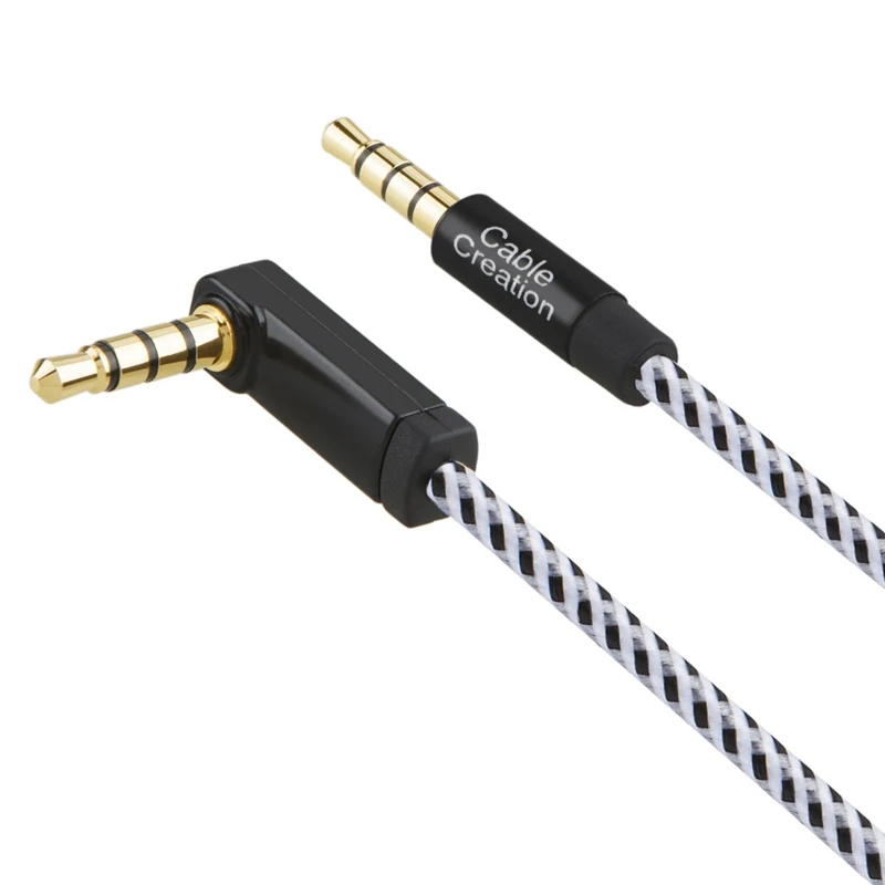 AUX Cable Jack 3.5mm TRRS Audio Right Angle 4-Pole Auxiliary Stereo Cord Compatible Tablets Headset Headphone
AUX Cable Jack 3.5mm TRRS Audio Right Angle 4-Pole Auxiliary Stereo Cord Compatible Tablets Headset Headphone