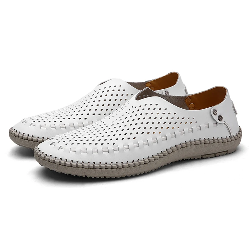 2019 New shoes men Summer Sandals Genuine Leather Loafers Casual Mens Moccasins Breathable Slip on Driving Shoe Plus Size 38-46
2019 New shoes men Summer Sandals Genuine Leather Loafers Casual Mens Moccasins Breathable Slip on Driving Shoe Plus Size 38-46