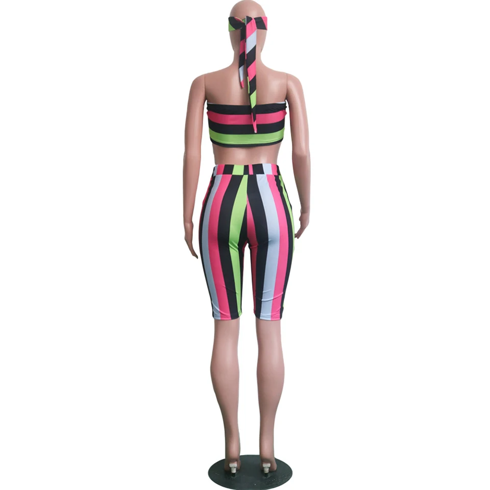 Women 3 Piece Outfits Summer Bra Crop Tops Short Pants Sexy Club Shorts Set Tracksuit Biker Shorts Set Bodycon Colour stripes
Women 3 Piece Outfits Summer Bra Crop Tops Short Pants Sexy Club Shorts Set Tracksuit Biker Shorts Set Bodycon Colour stripes