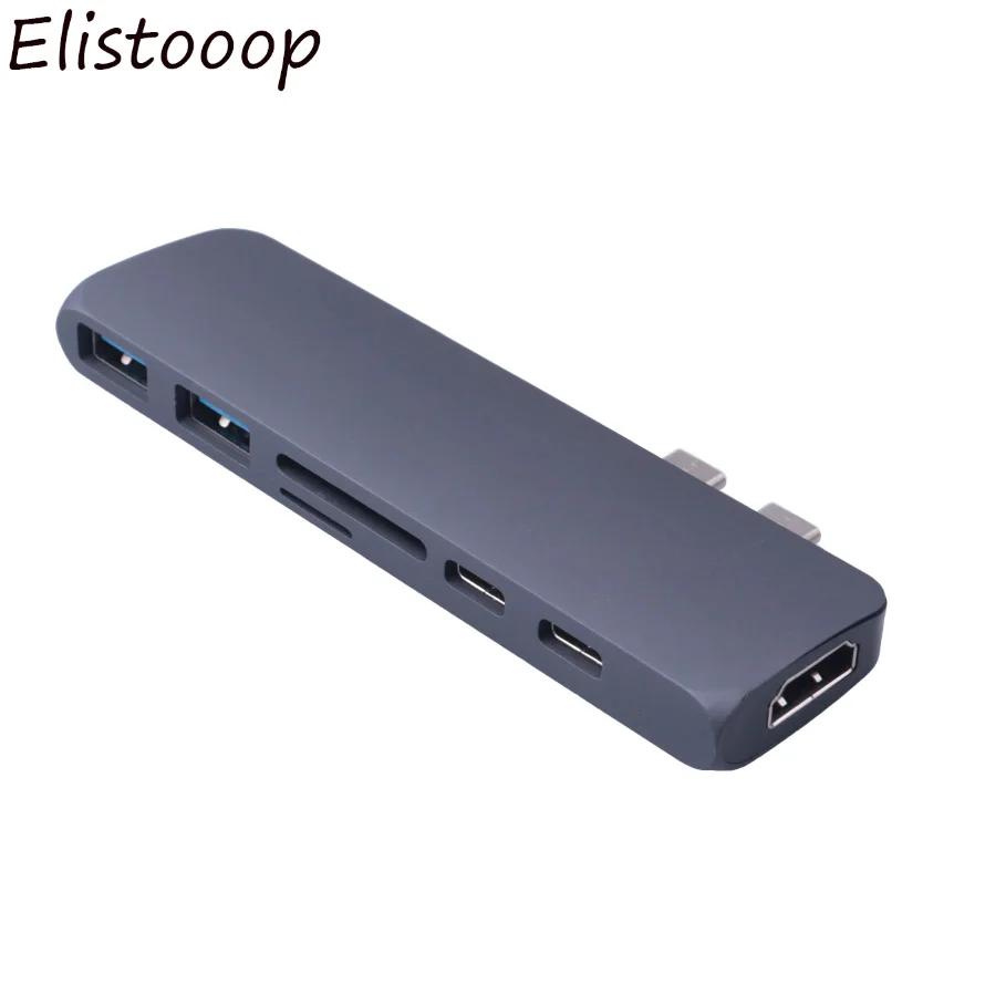 Адаптер с разъемом USB 3 0 Type C для SD TF Card Reader Dual Hub 6 в 1 TypeC адаптер зарядки и передачи