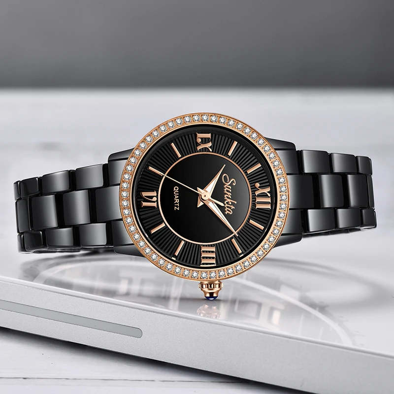 SUNKTA Crystal Diamond Black Ceramic Women Watches Waterproof Top Brand Luxury Clock Fashion Simple Watch women Relogio Feminino
SUNKTA Crystal Diamond Black Ceramic Women Watches Waterproof Top Brand Luxury Clock Fashion Simple Watch women Relogio Feminino