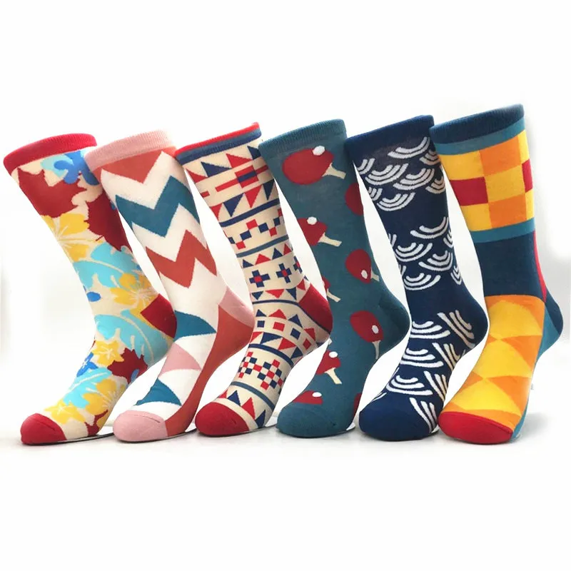 12PC=6 pairs New men and women happy socks hit color maple leaf cloud checkered table tennis pattern couple cotton socks
12PC=6 pairs New men and women happy socks hit color maple leaf cloud checkered table tennis pattern couple cotton socks