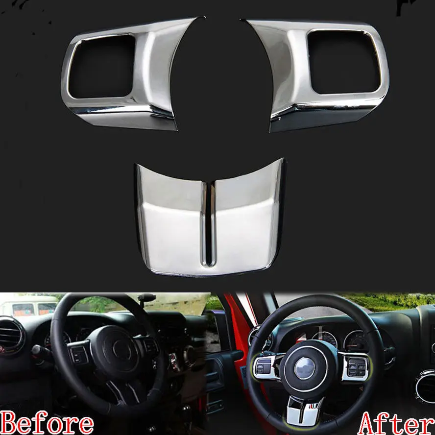 BBQ@FUKA 3Pcs Chrome Car Interior Steering Wheel Cover Trim Sticker Fit For Jeep Patriot Compass Wrangler 11-2015 Car Accessory
BBQ@FUKA 3Pcs Chrome Car Interior Steering Wheel Cover Trim Sticker Fit For Jeep Patriot Compass Wrangler 11-2015 Car Accessory