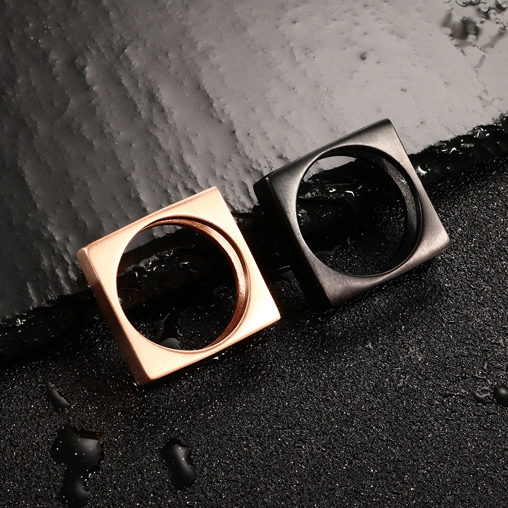 Hip-Hop Style Rectangle Ring for Men Male Gift Fashion Hollow Out Round Shape Rose Gold Color Black Color Mens Ring for Party
Hip-Hop Style Rectangle Ring for Men Male Gift Fashion Hollow Out Round Shape Rose Gold Color Black Color Mens Ring for Party